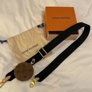 Louis Vuitton LV Bandouliere monogram reverse bag strap with change purse